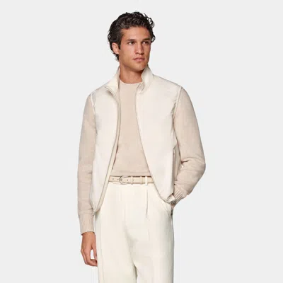 Suitsupply Off-white Light Padded Zip Vest In Neutral