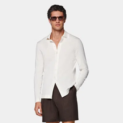 Suitsupply Off-white Long Sleeve Polo Cardigan