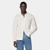 SUITSUPPLY SUITSUPPLY OFF-WHITE MERINO LONG SLEEVE POLO CARDIGAN