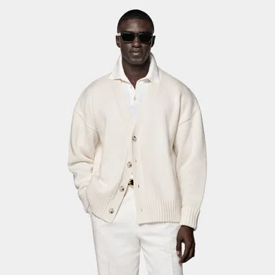 Suitsupply Off-white Merino Oversized Cardigan