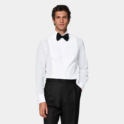 Suitsupply Off-white Plissé Tailored Fit Tuxedo Shirt