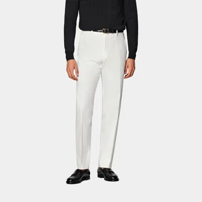SUITSUPPLY OFF-WHITE STRAIGHT LEG CHINOS