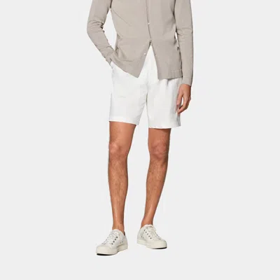 Suitsupply Off-white Pleated Duca Shorts In Neutral