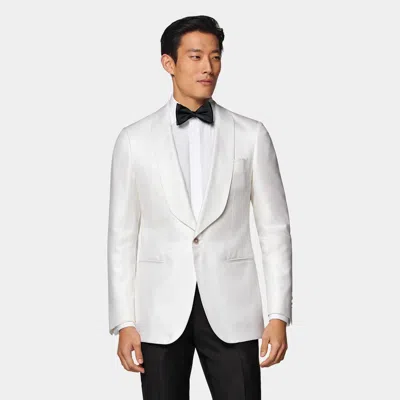 Suitsupply Off-white Tailored Fit Havana Dinner Jacket In Black