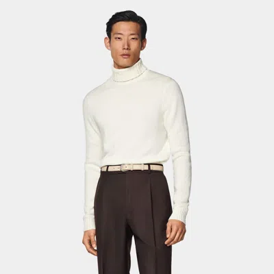 Suitsupply Off-white Merino Ribbed Turtleneck