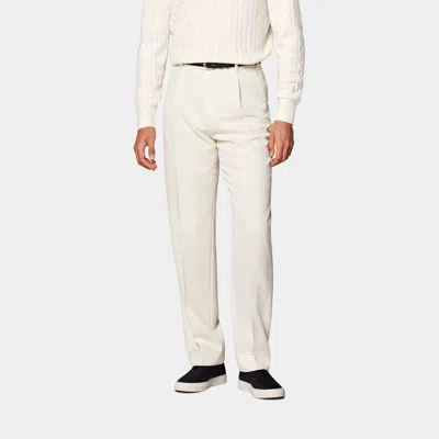 Suitsupply Off-white Wide Leg Straight Pants