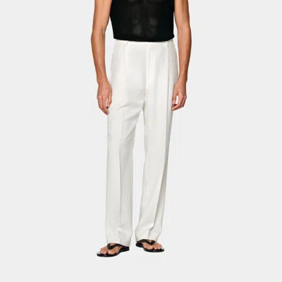 Suitsupply Off-white Wide Leg Straight Suit Trousers