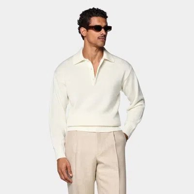 Suitsupply Off-white Long Sleeve Polo