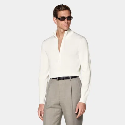 Suitsupply Off-white Merino Half Zip