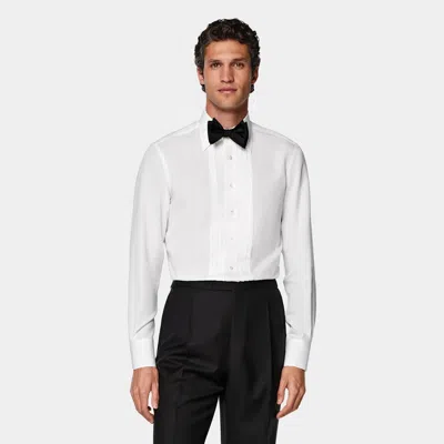 Suitsupply Off-white Plissé Tuxedo Shirt