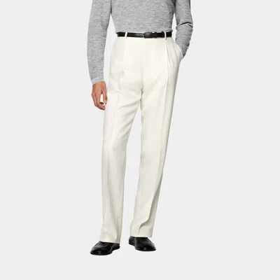 Suitsupply Off-white Wide Leg Trousers