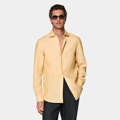 Suitsupply Orange Linen Shirt