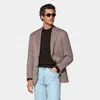Suitsupply Pink Herringbone Relaxed Fit Roma Blazer In Pink