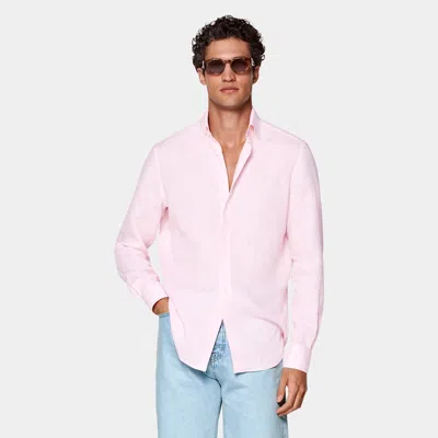 Suitsupply Pink Linen Shirt