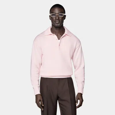 Suitsupply Pink Long Sleeve Polo