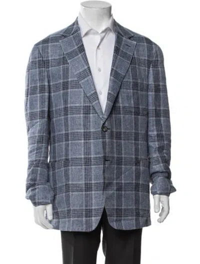 Pre-owned Suitsupply Plaid Print Blazer In Blue