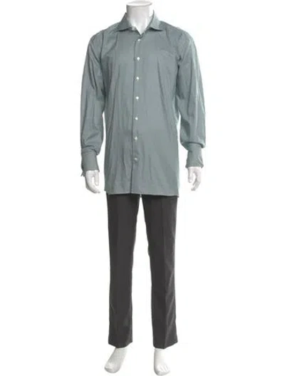 Pre-owned Suitsupply Plaid Print Long Sleeve Dress Shirt In Blue