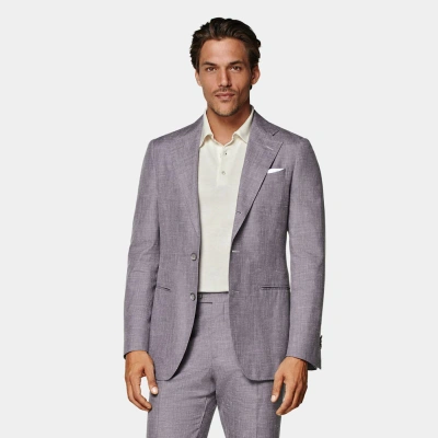 Suitsupply Purple Tailored Fit Havana Suit In Gray