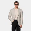 Suitsupply Sand Checked Relaxed Fit Roma Blazer In Sand