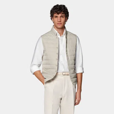 Suitsupply Sand Down Vest In Neutral