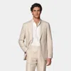 Suitsupply Sand Herringbone Tailored Fit Havana Suit