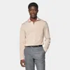 Suitsupply Sand Merino Long Sleeve Polo Cardigan