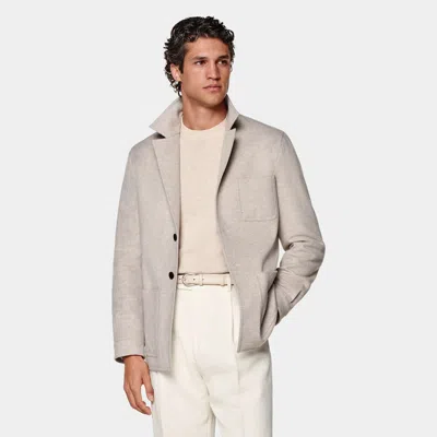 SUITSUPPLY SAND RELAXED FIT SHIRT-JACKET