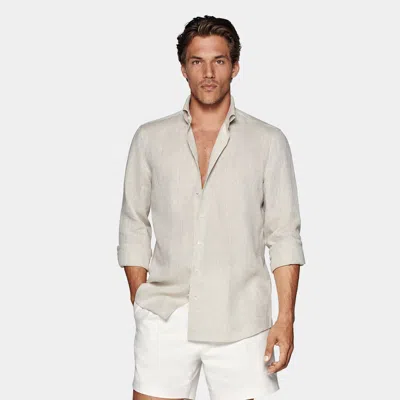 Suitsupply Sand Slim Fit Shirt In Neutral