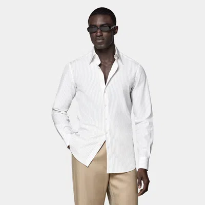 Suitsupply Sand Striped Point Collar Shirt