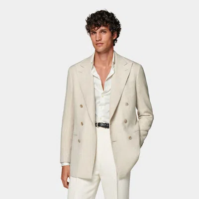 Suitsupply Sand Tailored Fit Havana Blazer In White