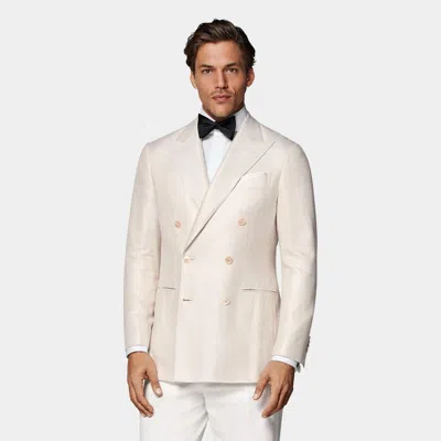 Suitsupply Sand Tailored Fit Havana Dinner Jacket In White