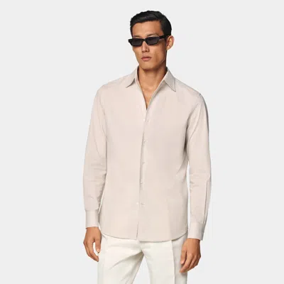 Suitsupply Sand Tailored Fit Shirt In Neutral