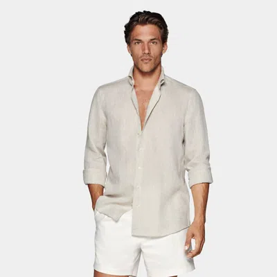 SUITSUPPLY SAND LINEN SHIRT