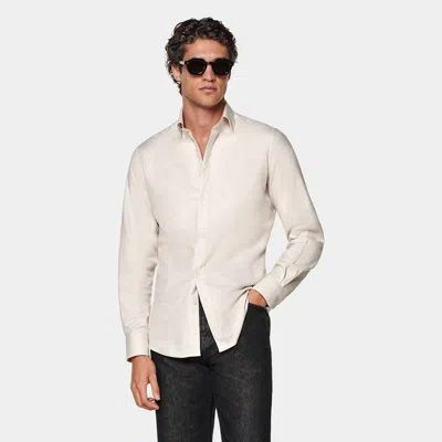 Suitsupply Sand Tailored Fit Shirt In Neutral