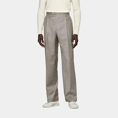 Suitsupply Sand Wide Leg Straight Pants In Gray