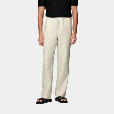 Suitsupply Sand Wide Leg Straight Trousers In Gray