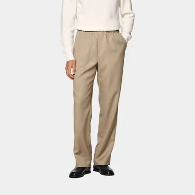 Suitsupply Sand Wide Leg Straight Trousers