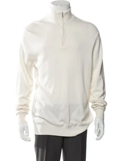 Pre-owned Suitsupply Silk Turtleneck Pullover In White