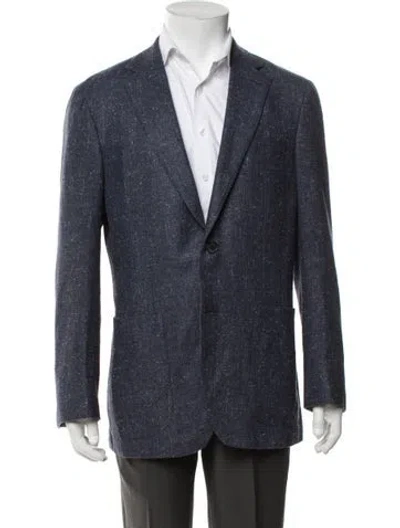 Pre-owned Suitsupply Silk Tweed Pattern Blazer In Blue