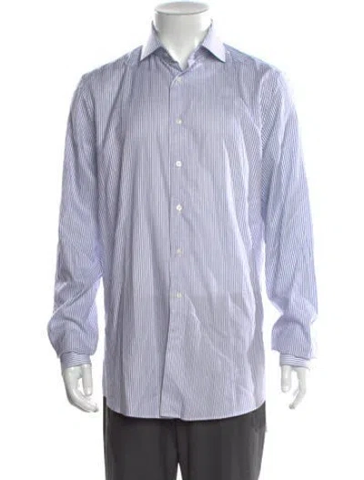 Pre-owned Suitsupply Striped Long Sleeve Dress Shirt In Blue