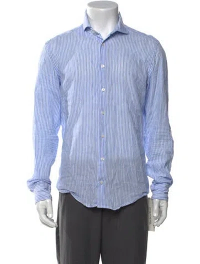 Pre-owned Suitsupply Striped Long Sleeve Dress Shirt In Blue