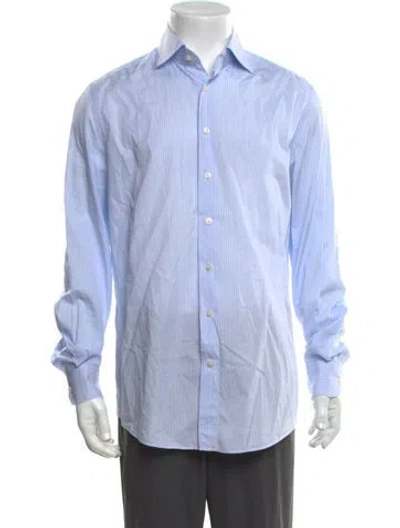 Pre-owned Suitsupply Striped Long Sleeve Dress Shirt In Blue