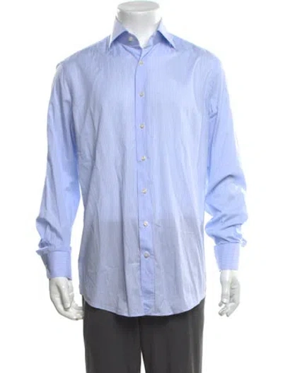 Pre-owned Suitsupply Striped Long Sleeve Dress Shirt In Blue