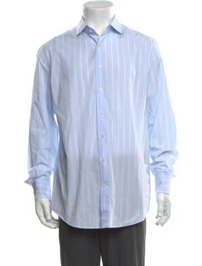 Pre-owned Suitsupply Striped Long Sleeve Dress Shirt In Blue
