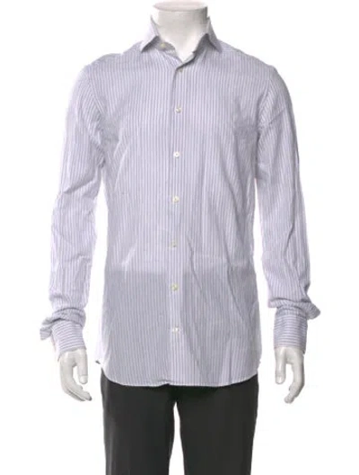 Pre-owned Suitsupply Striped Long Sleeve Dress Shirt In Gray