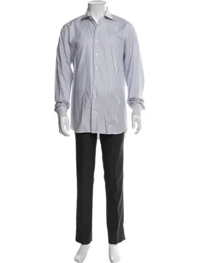 Pre-owned Suitsupply Striped Long Sleeve Dress Shirt In White