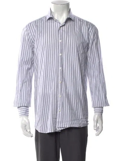 Pre-owned Suitsupply Striped Long Sleeve Dress Shirt In White