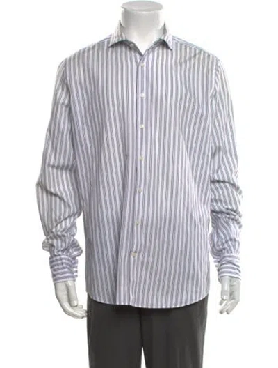 Pre-owned Suitsupply Striped Long Sleeve Dress Shirt In White