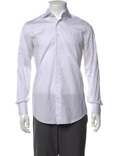 Pre-owned Suitsupply Striped Long Sleeve Dress Shirt In White