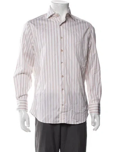 Pre-owned Suitsupply Striped Long Sleeve Shirt In Brown